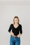 Emma Ribbed Knit Button Down Cardigan Sweater
