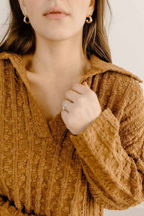 Ava Collared Knit Sweater